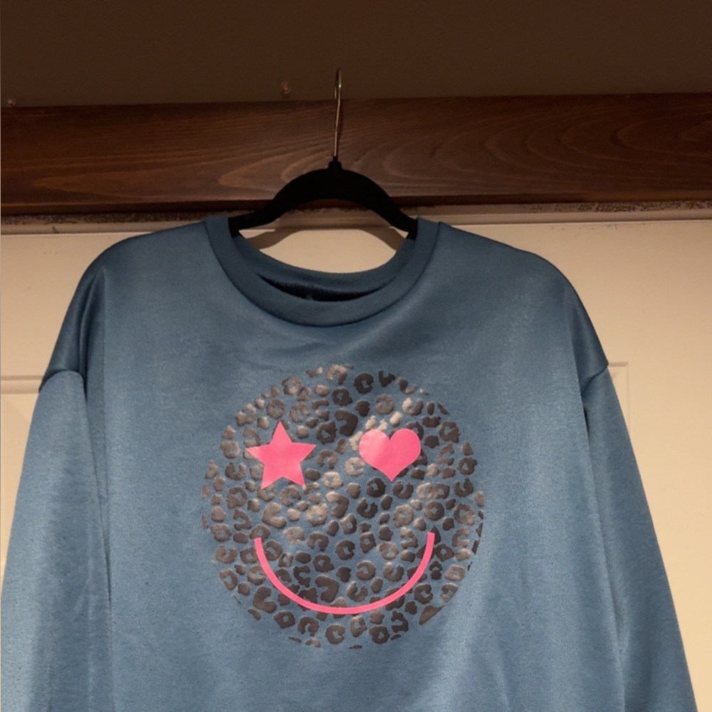 Blue Smiley Face Sweatshirt